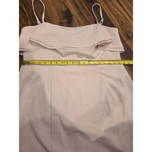 Karl Lagerfeld Paris Double Ruffle Dress Sz 14 Barbiecore Dusty Blush Rose Pink - Picture 8 of 12
